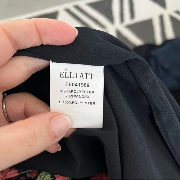 ELLIATT Floral Ruched Midi A Line Dress Size XL - Picture 4 of 4